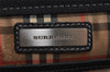 Authentic BURBERRY Vintage Leather Clutch Hand Bag Purse Black 9828J