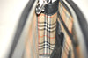 Authentic BURBERRY Vintage Leather Clutch Hand Bag Purse Black 9828J