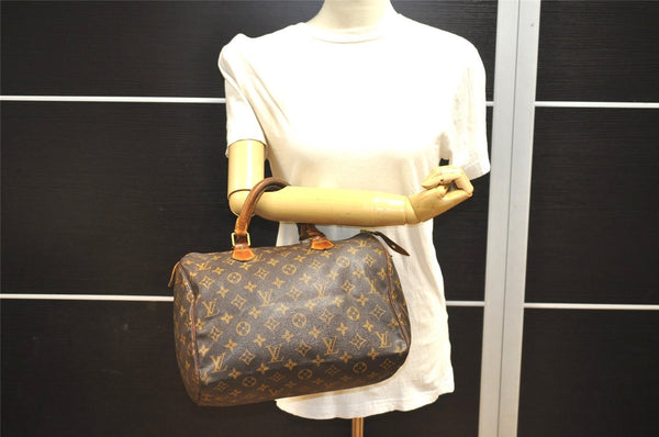 Authentic Louis Vuitton Monogram Speedy 30 Hand Boston Bag M41526 LV 9829I