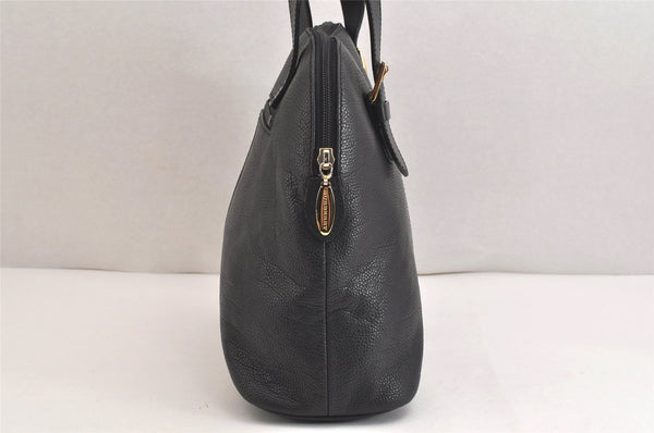 Authentic BURBERRY Vintage Leather Shoulder Hand Bag Purse Black 9829J