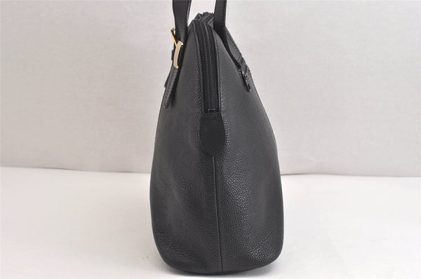 Authentic BURBERRY Vintage Leather Shoulder Hand Bag Purse Black 9829J