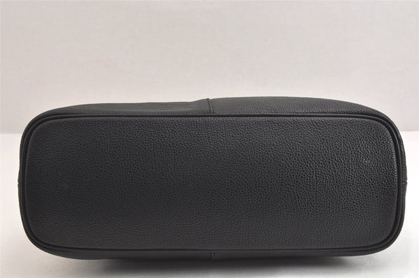 Authentic BURBERRY Vintage Leather Shoulder Hand Bag Purse Black 9829J