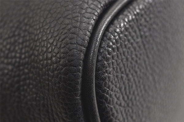 Authentic BURBERRY Vintage Leather Shoulder Hand Bag Purse Black 9829J