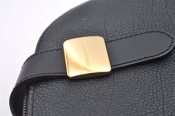 Authentic BURBERRY Vintage Leather Shoulder Hand Bag Purse Black 9829J