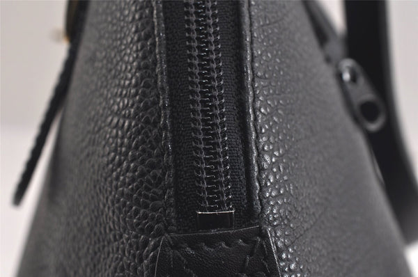 Authentic BURBERRY Vintage Leather Shoulder Hand Bag Purse Black 9829J