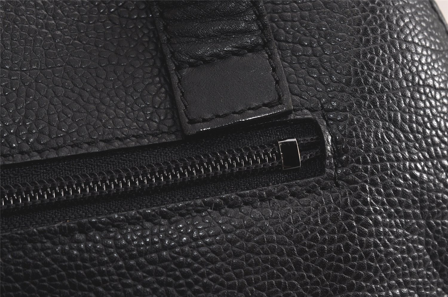 Authentic BURBERRY Vintage Leather Shoulder Hand Bag Purse Black 9829J