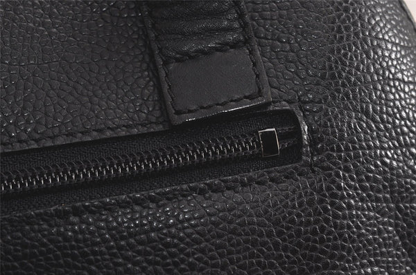 Authentic BURBERRY Vintage Leather Shoulder Hand Bag Purse Black 9829J