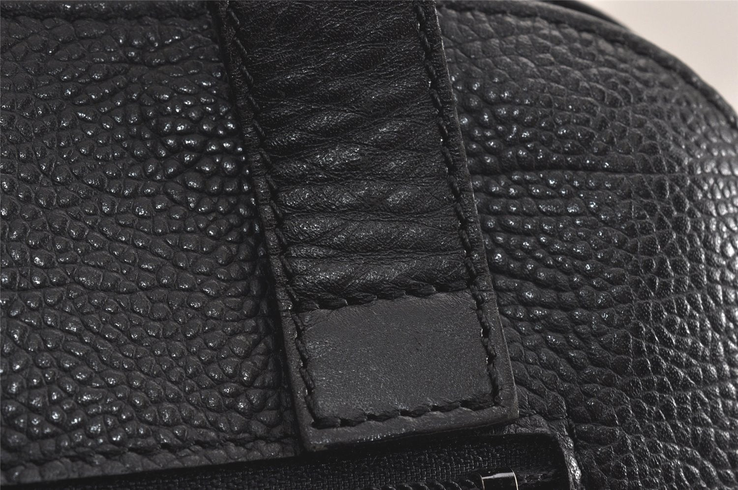 Authentic BURBERRY Vintage Leather Shoulder Hand Bag Purse Black 9829J
