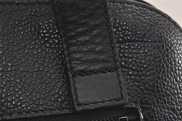 Authentic BURBERRY Vintage Leather Shoulder Hand Bag Purse Black 9829J