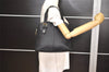 Authentic BURBERRY Vintage Leather Shoulder Hand Bag Purse Black 9829J