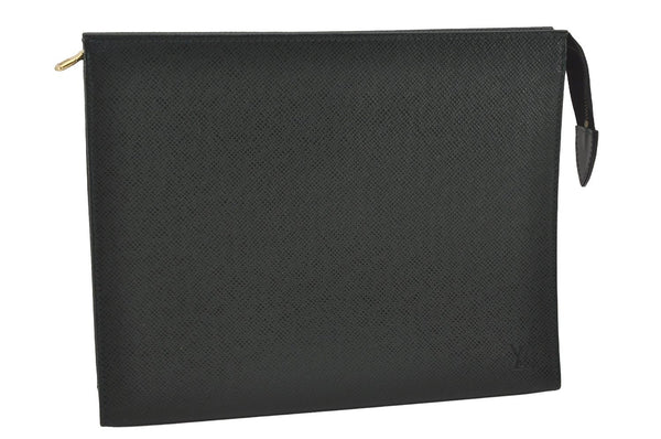 Auth Louis Vuitton Taiga Poche Toilette Cosmetics Pouch Green M99034 Junk 9830I