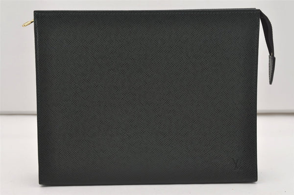 Auth Louis Vuitton Taiga Poche Toilette Cosmetics Pouch Green M99034 Junk 9830I