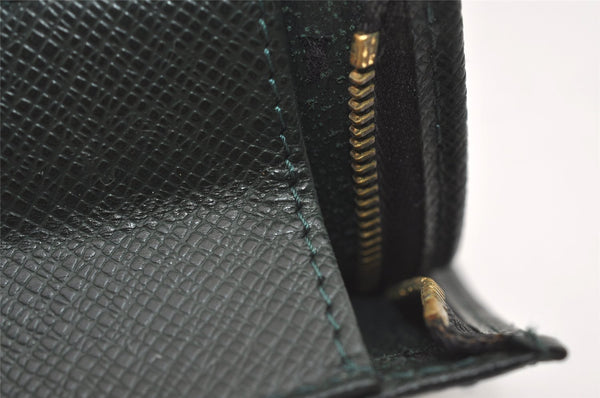 Auth Louis Vuitton Taiga Poche Toilette Cosmetics Pouch Green M99034 Junk 9830I