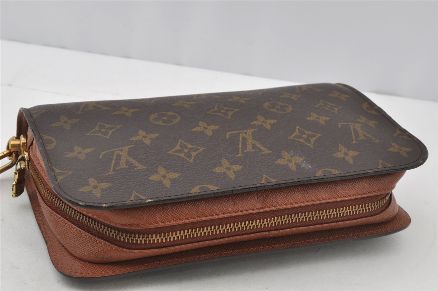Authentic Louis Vuitton Monogram Orsay Clutch Hand Bag Purse M51790 LV 9831I