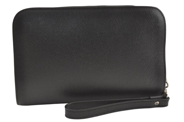 Authentic Louis Vuitton Taiga Baikal Clutch Bag Black M30182 LV 9831J