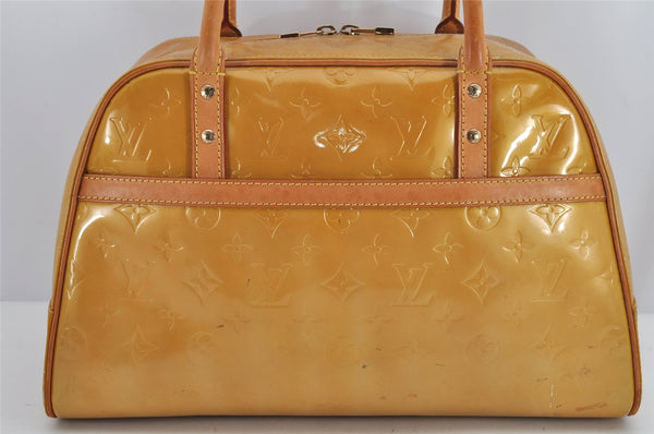 Authentic Louis Vuitton Vernis Tompkins Square Hand Bag Yellow M91149 LV 9832J