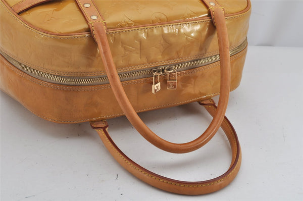 Authentic Louis Vuitton Vernis Tompkins Square Hand Bag Yellow M91149 LV 9832J