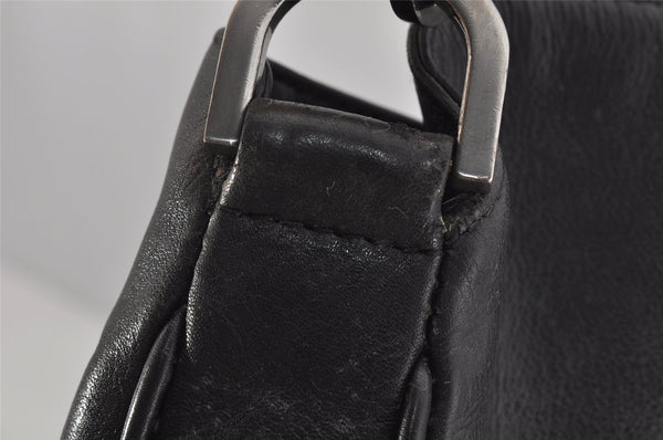 Authentic GUCCI Bamboo 2Way Shoulder Hand Bag Leather 0011577 Black 9834I