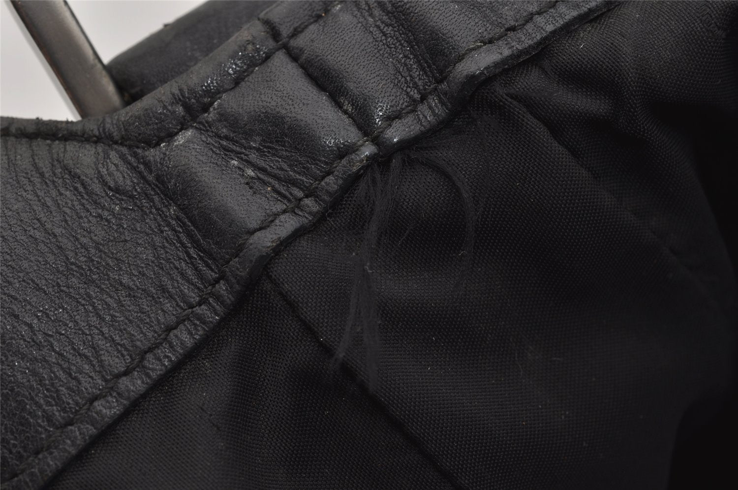 Authentic GUCCI Bamboo 2Way Shoulder Hand Bag Leather 0011577 Black 9834I