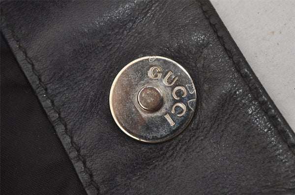 Authentic GUCCI Bamboo 2Way Shoulder Hand Bag Leather 0011577 Black 9834I