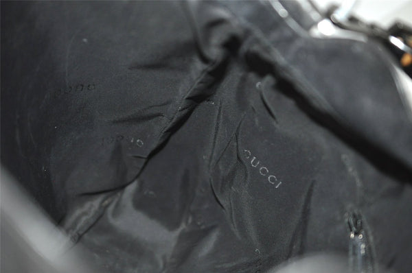 Authentic GUCCI Bamboo 2Way Shoulder Hand Bag Leather 0011577 Black 9834I