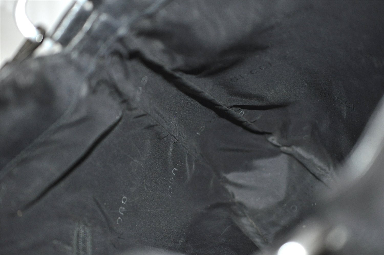 Authentic GUCCI Bamboo 2Way Shoulder Hand Bag Leather 0011577 Black 9834I