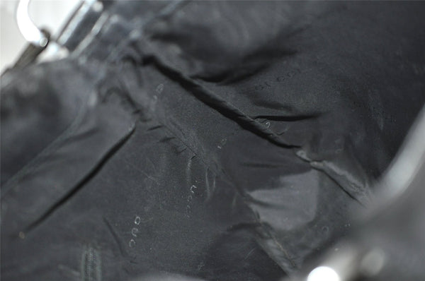 Authentic GUCCI Bamboo 2Way Shoulder Hand Bag Leather 0011577 Black 9834I