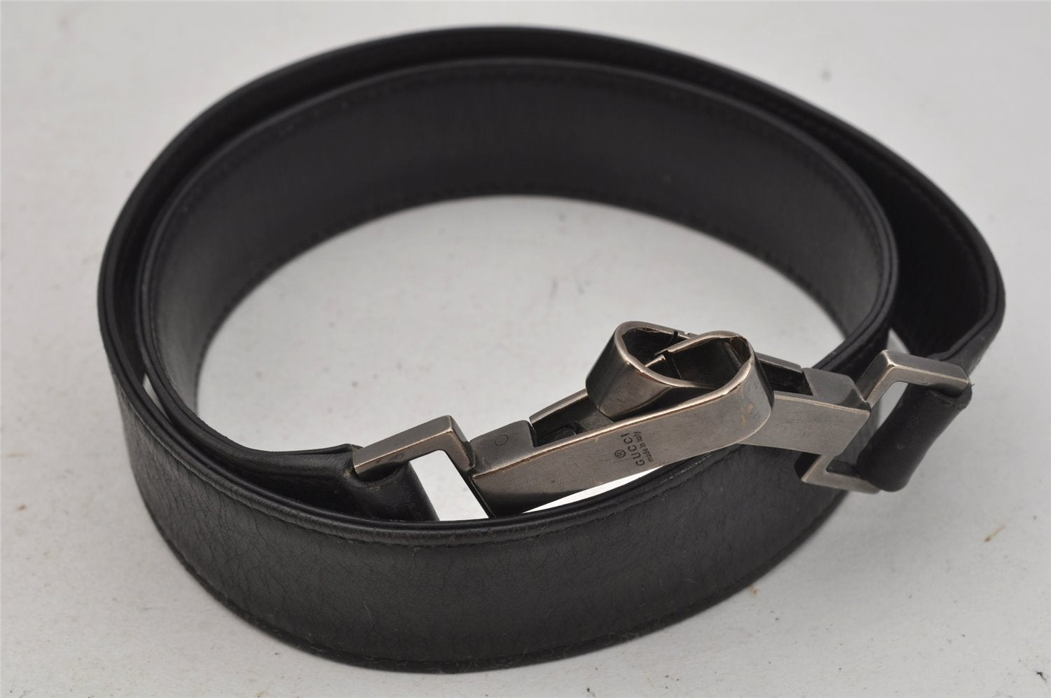 Authentic GUCCI Bamboo 2Way Shoulder Hand Bag Leather 0011577 Black 9834I