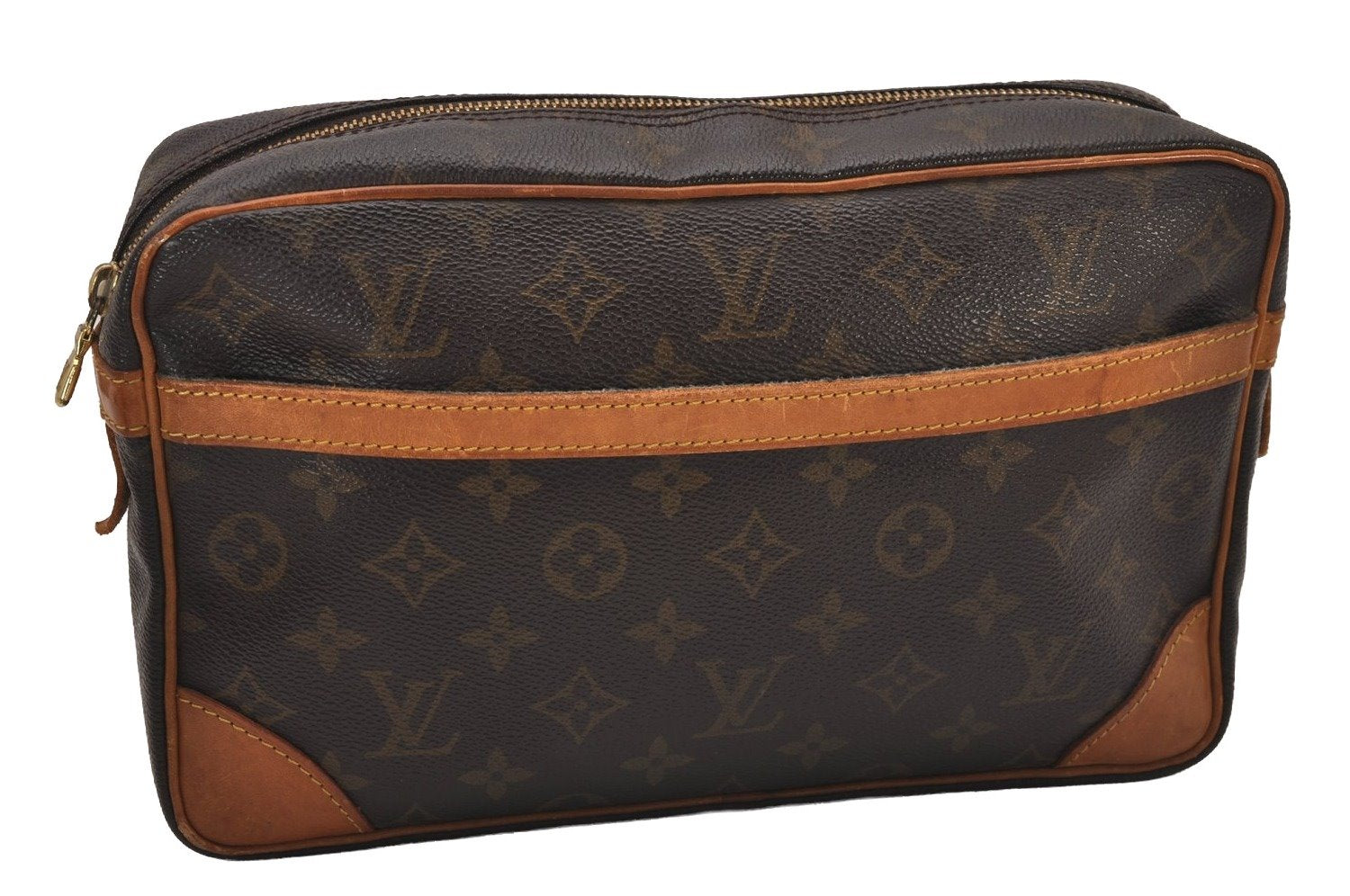 Authentic Louis Vuitton Monogram Compiegne 28 Clutch Hand Bag M51845 LV 9836I
