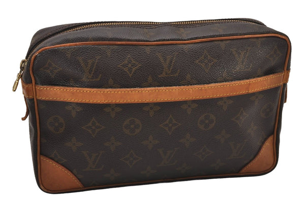 Authentic Louis Vuitton Monogram Compiegne 28 Clutch Hand Bag M51845 LV 9836I