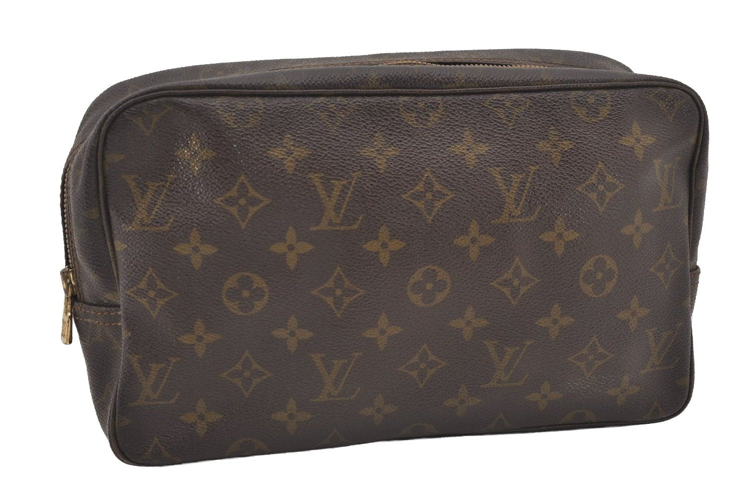 Auth Louis Vuitton Monogram Trousse Toilette 28 Clutch Hand Bag M47522 LV 9837I