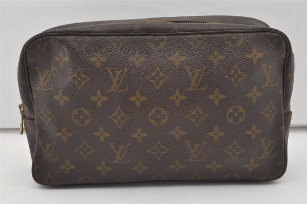 Auth Louis Vuitton Monogram Trousse Toilette 28 Clutch Hand Bag M47522 LV 9837I