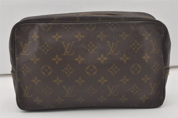 Auth Louis Vuitton Monogram Trousse Toilette 28 Clutch Hand Bag M47522 LV 9837I