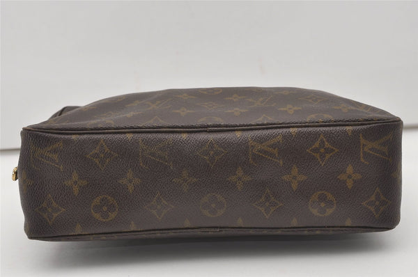 Auth Louis Vuitton Monogram Trousse Toilette 28 Clutch Hand Bag M47522 LV 9837I