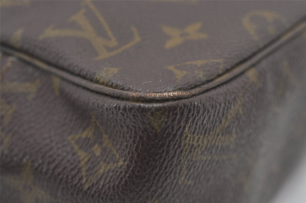 Auth Louis Vuitton Monogram Trousse Toilette 28 Clutch Hand Bag M47522 LV 9837I