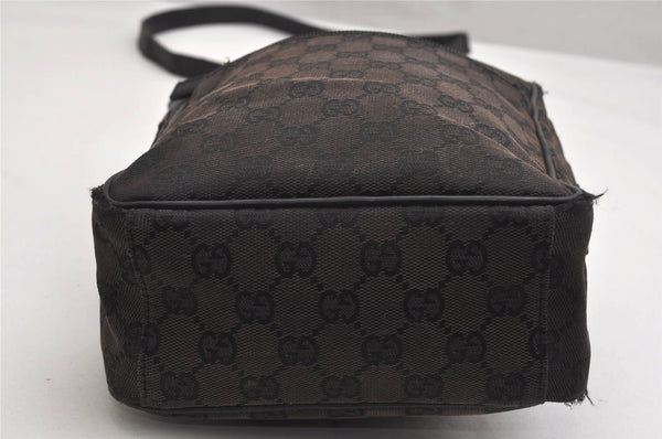 Authentic GUCCI Shoulder Cross Body Bag GG Canvas Leather 0181612 Black 9838J