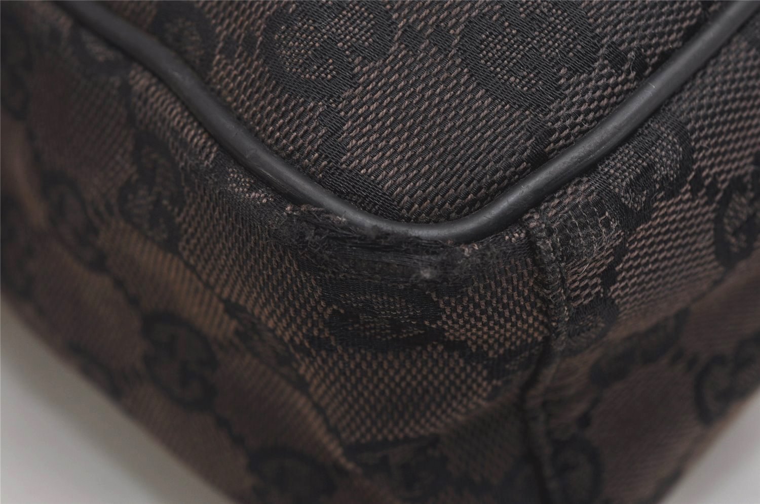 Authentic GUCCI Shoulder Cross Body Bag GG Canvas Leather 0181612 Black 9838J