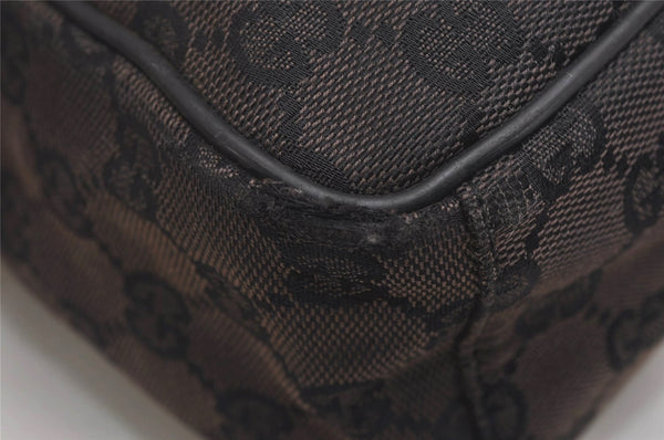 Authentic GUCCI Shoulder Cross Body Bag GG Canvas Leather 0181612 Black 9838J