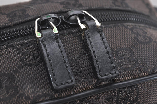 Authentic GUCCI Shoulder Cross Body Bag GG Canvas Leather 0181612 Black 9838J