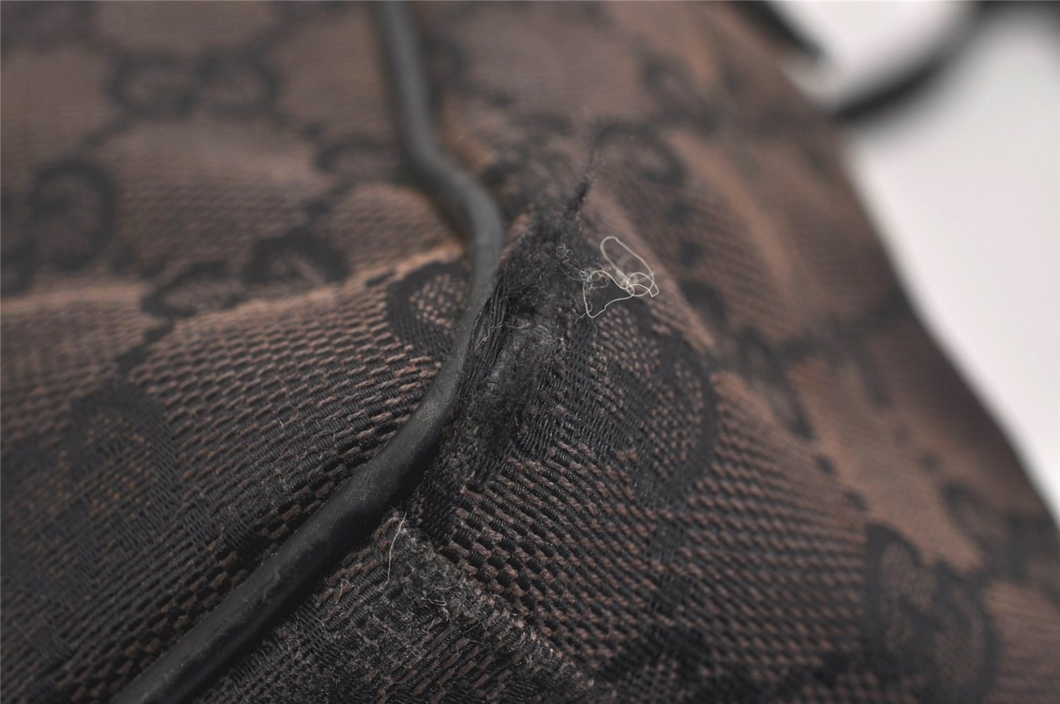 Authentic GUCCI Shoulder Cross Body Bag GG Canvas Leather 0181612 Black 9838J