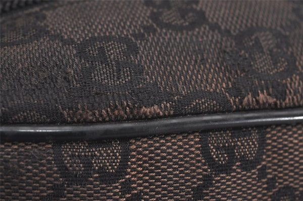 Authentic GUCCI Shoulder Cross Body Bag GG Canvas Leather 0181612 Black 9838J