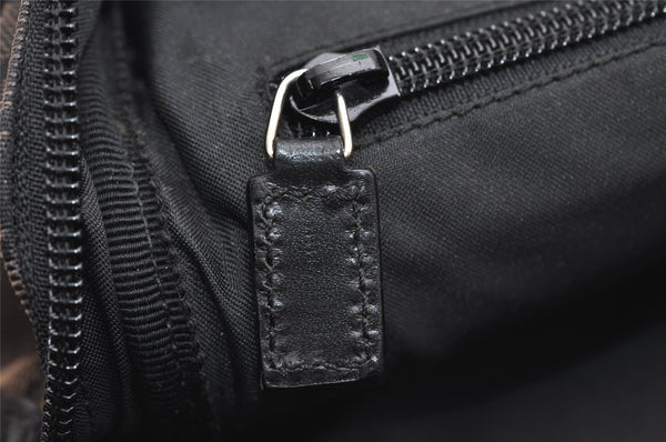 Authentic GUCCI Shoulder Cross Body Bag GG Canvas Leather 0181612 Black 9838J