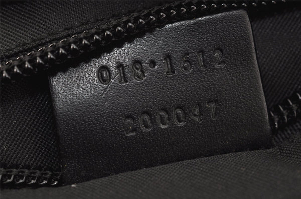 Authentic GUCCI Shoulder Cross Body Bag GG Canvas Leather 0181612 Black 9838J