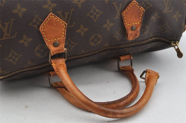 Authentic Louis Vuitton Monogram Speedy 30 Hand Boston Bag M41526 Junk 9839I