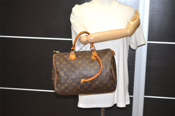 Authentic Louis Vuitton Monogram Speedy 30 Hand Boston Bag M41526 Junk 9839I