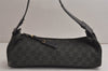 Authentic GUCCI Vintage Shoulder Bag Purse GG Canvas Leather 92697 Black 9839J