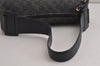 Authentic GUCCI Vintage Shoulder Bag Purse GG Canvas Leather 92697 Black 9839J