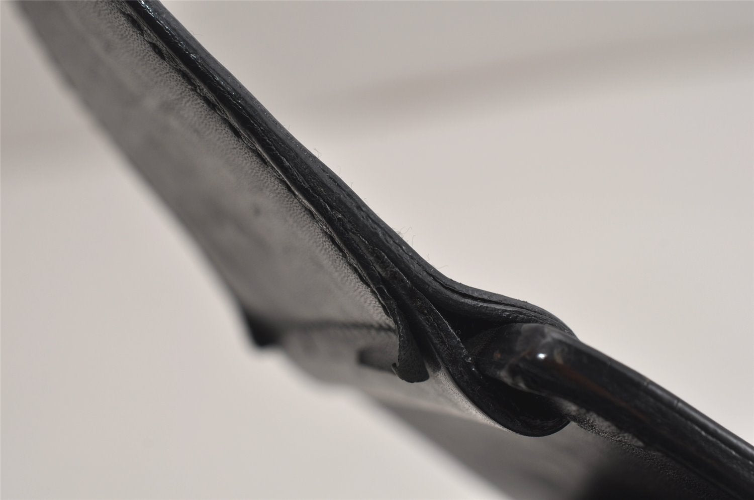 Authentic GUCCI Vintage Shoulder Bag Purse GG Canvas Leather 92697 Black 9839J