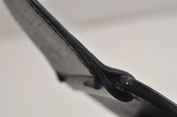 Authentic GUCCI Vintage Shoulder Bag Purse GG Canvas Leather 92697 Black 9839J