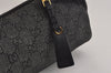 Authentic GUCCI Vintage Shoulder Bag Purse GG Canvas Leather 92697 Black 9839J